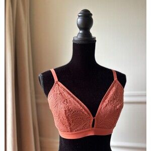 Lively Bralette Bra Wireless Medium Lace Rust Peach 2